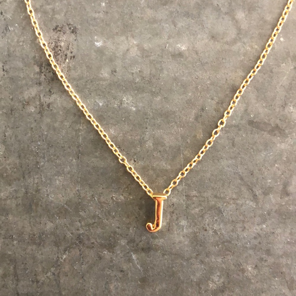 Gorjana Alphabet Necklace “J” in Gold